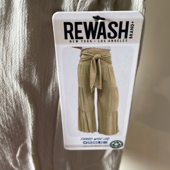 Rewash Tiered Wide Leg Pants in Off White Size-Large NWT - Picture 4 of 11